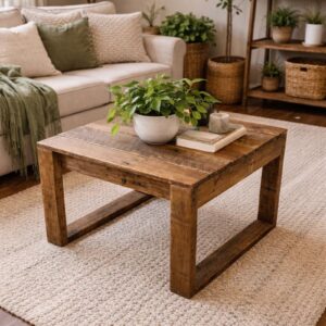 MESITA RUSTICA PIE CUADRADO